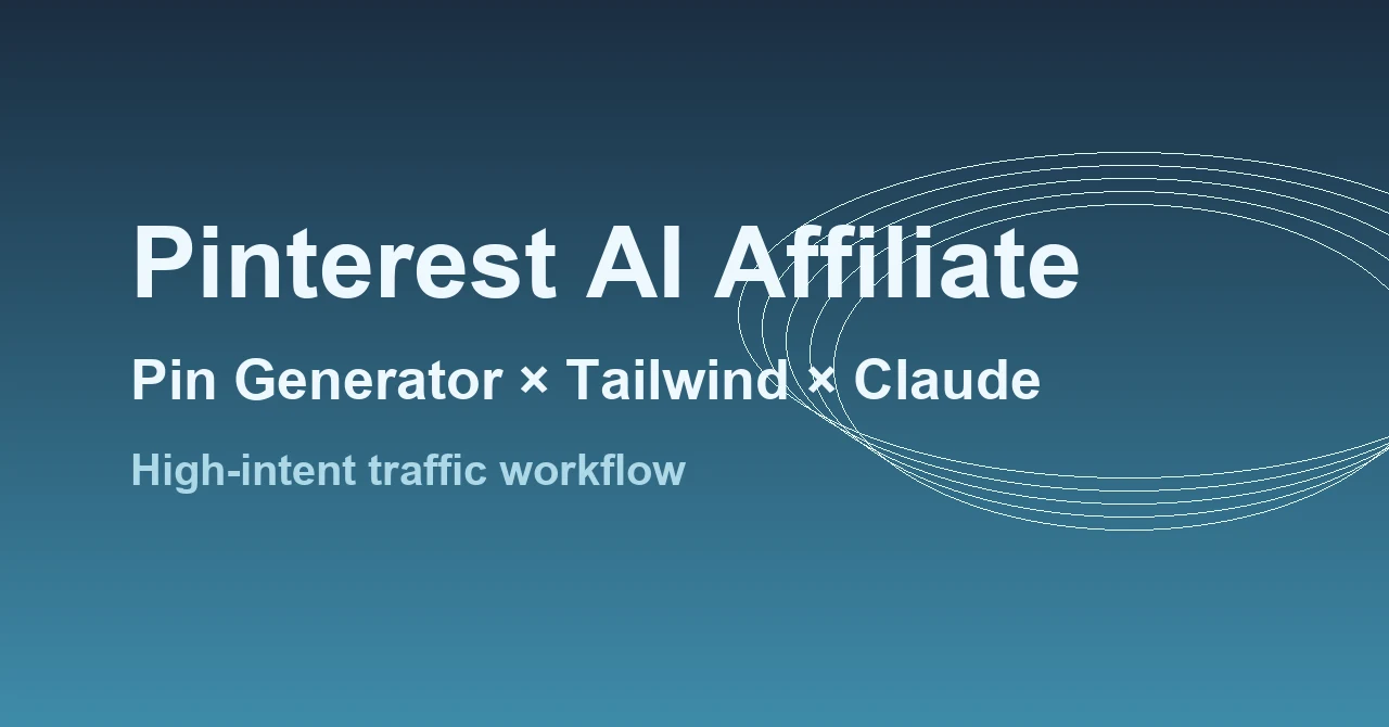 Pin GeneratorとTailwindで構築するPinterest AIアフィリエイト集客スタジオ|月6万円の高意図トラフィックモデル